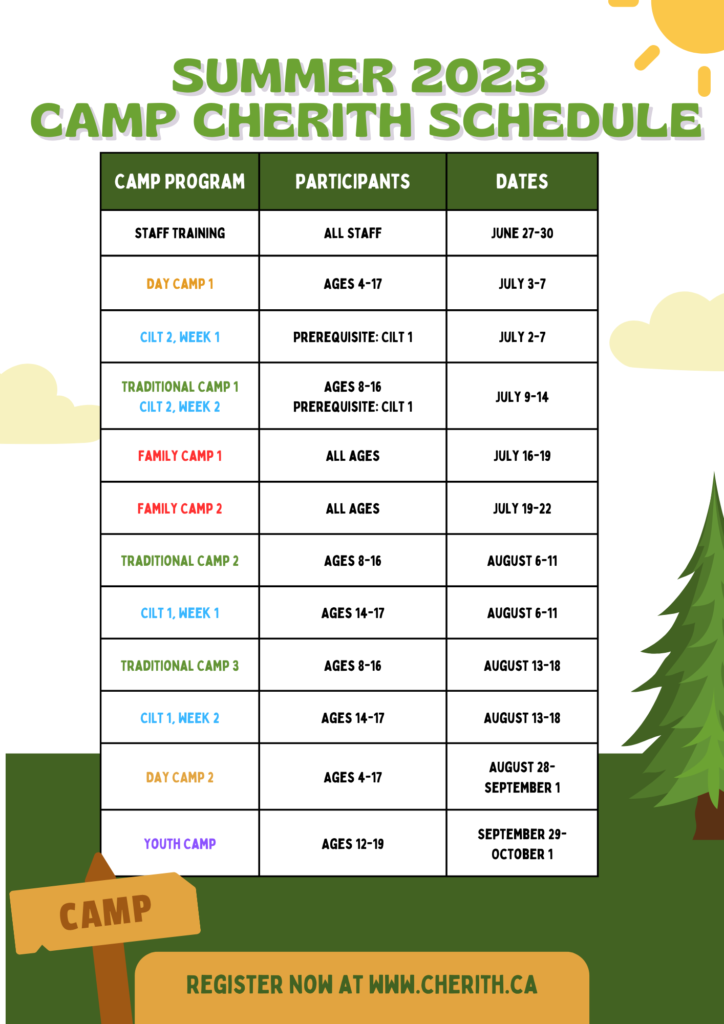 Camp Calendar Camp Cherith® Lanark